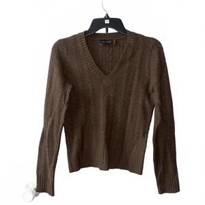 The Limited Brown Cable Knit Sweater Womens S Y2K Preppy Vintage Cottagecore Fit